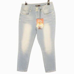 NWT Womens Jeans Royalty For Me 12 Light Wash Stretch Ankle High Rise Slim Fit